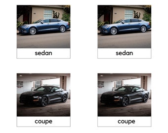 Auto Drei Teil Karten / Montessori Sprache Printable