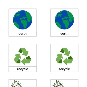 Earth Day/Montessori 3 Part Cards