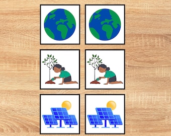 Puede incluir: Un collage de tres imágenes que representan formas de ayudar al medio ambiente. La primera imagen muestra un globo terráqueo azul y verde. La segunda imagen muestra a una persona plantando un árbol. La tercera imagen muestra un panel solar.