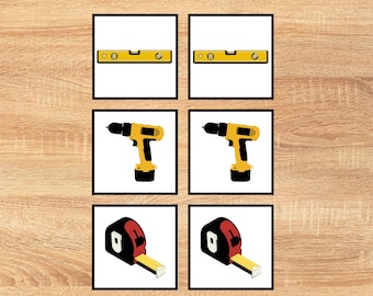 Werkzeug Memory/Passendes Spiel/Printable