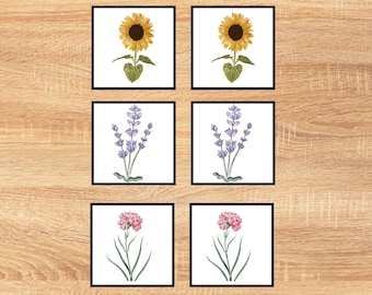 Flower Memory Game/Printable Matching Flowers