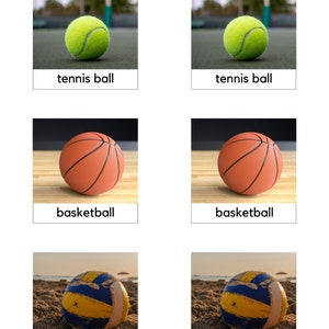 Montessori sport 3 deelkaarten/Montessorikaarten/afdrukbaar