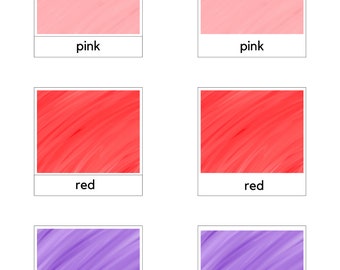 3 Teil Karten Farben / Montessori Farbetiketten