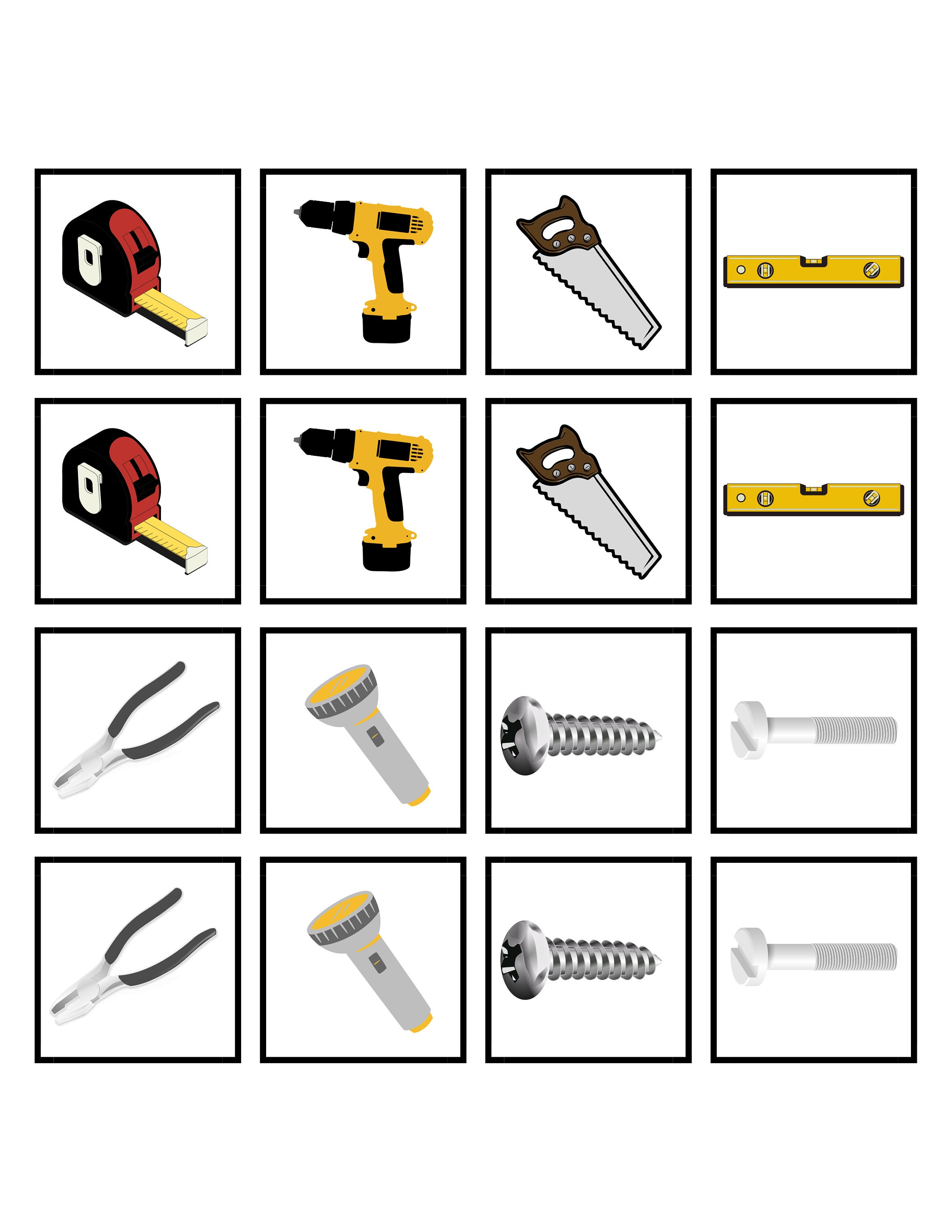 Tool Memory/matching Game/printable - Etsy