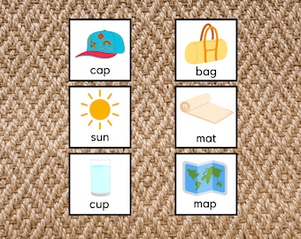 Montessori phonetisches Lesen / 3 Buchstaben phonetische Wörter/Montessori Printable