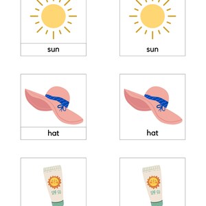 Beach 3 Part Cards/Montessori Printable/Summer