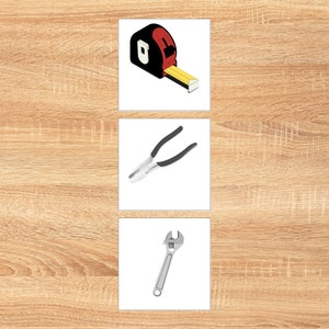 Tarjetas de nomenclatura de herramientas/Tarjetas clasificadas Montessori/Imprimibles