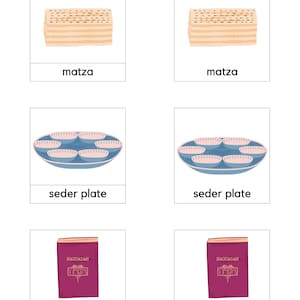 Tarjetas de Pascua de 3 partes/Montessori imprimible/Seder imprimible