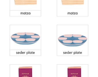Pessach 3 Teilige Karten/Montessori druckbar/Seder druckbar