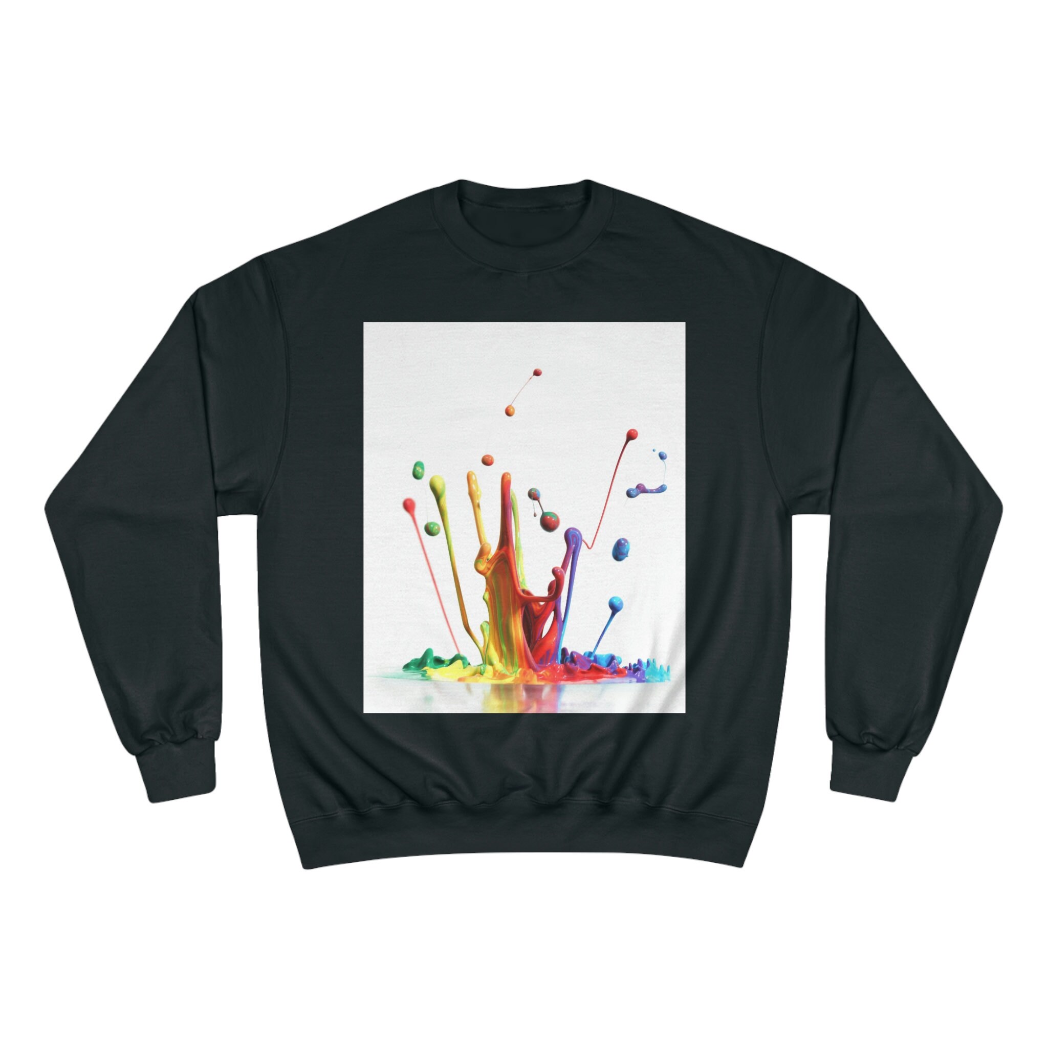 【BAON】[unisex] Champ Pigment Printing Over Sweatshirt CHAMPION Authentic Athleticwear All Over Logo Print Black