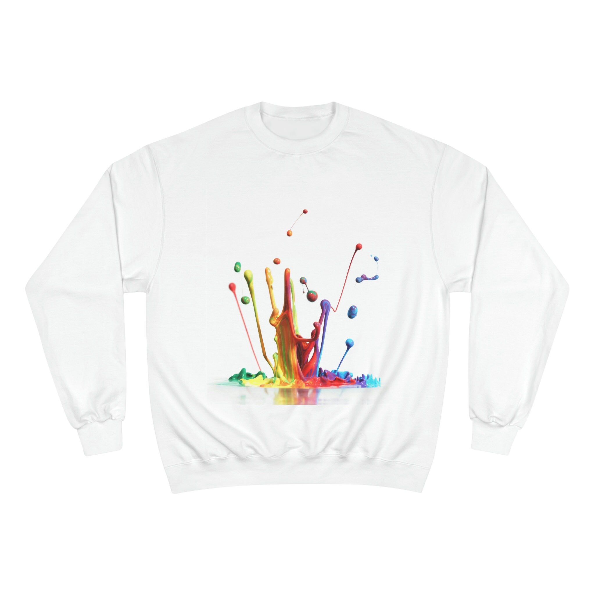 Vibrant Color Abstract Art Champion Graphic Sweatshirt Men's