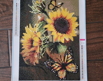 Sunflowers with beautiful Butterflies Diamond painting