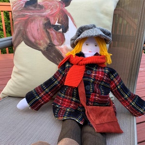 Handmade cloth doll, one of a kind, News Boy