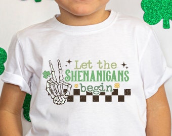Shenanigans T-Shirt für Kleinkinder, St Patricks Day Kleinkind Shirt, Retro St Patricks Shirt, Schachbrett Tshirt, Vintage Shamrock Shirt