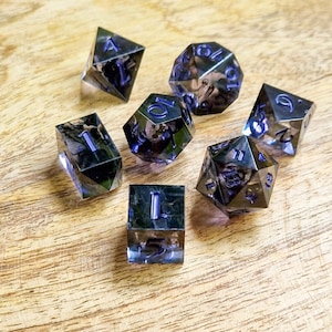 Dnd dice set - Handmade Resin Sharp Edge Dice Polyhedral Dice Set Solo Leveling Style - Dungeons and Dragons