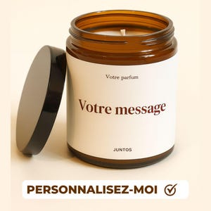 Bougie personnalisée avec message | Bougie parfumée artisanale 175g | Cadeau unique anniversaire, mariage, baptême, noël