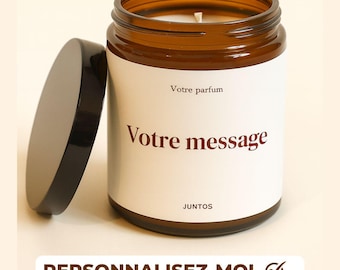 Personalized candle with message | Handmade scented candle 175g | Unique gift for birthday, wedding, baptism, Christmas