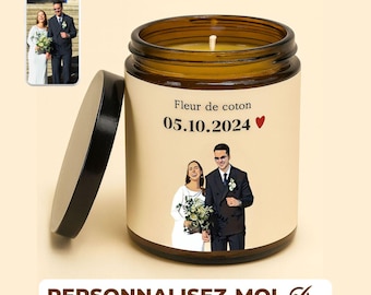 Personalized Photo Candle - Handmade Scented Candle with Unique Message | Personalized Gift for Birthday, Wedding, Christening, Christmas