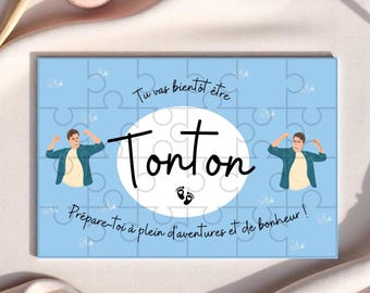 Pregnancy announcement puzzle “You’re going to be an uncle” – Original idea 24 pieces 10x15 cm – Free pouch – Easel option – Future uncle gift