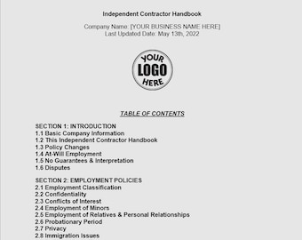 Complete Independent Contractor Handbook with Appendix