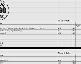 Customizable Truck Pre and Post Trip Checklist