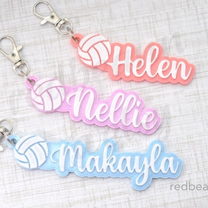 Pastel Girls Volleyball with names-Volleyball Gift ideas-Volleyball Girls bag tag-Volleyball Coach gift-Volleyball goodie bag party Gift