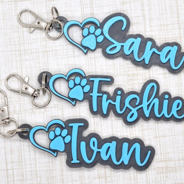 Personalized Veterinarian name tag gift-Nurse keychain Gift-Vet Tech Gift-Paw Print gift-Vet Graduation Name Gift-Paw Love keychain