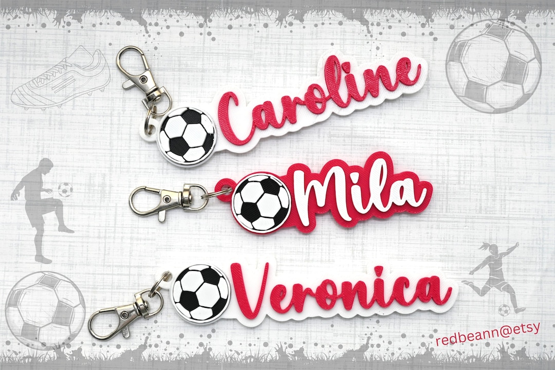Girls Pink Soccer Bag Name Tag-soccer Backpack Tag-soccer Team Gift ...