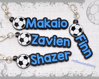 Boy Soccer bag tag-Soccer Keychain-Soccer team sport back tag-Soccer Coach Gift-Soccer party tag gift-Boys soccer-Girls Soccer mom tag