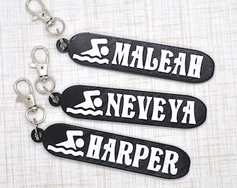 Personalized Swim Team Bag Tag: Custom Swimmer Gift