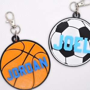 Porte-nom personnalisé pour sac de basket-ball-Etiquette de sac à dos de basket-ball-Cadeau de l'équipe de basket-ball-Etiquette de sac de sport pour équipe-Cadeau de porte de basketball-Sac de sport