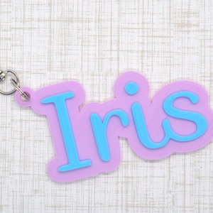 Porte-nom pour la rentrée des classes - Cadeaux de fête d'anniversaire - étiquette de nom 3D personnalisée - étiquette de sac pour les filles - porte-clés nom de sac personnalisé - cadeau de fête