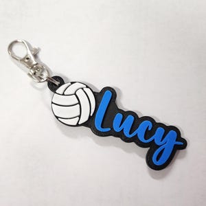 Blue Volleyball keychain-Volleyball Gift-Volleyball Girls bag tag-Volleyball Coach gift-Volleyball goodie bag party Gift-Back to School