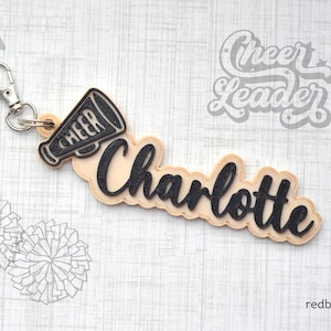Personalized cheer bag tag, cheer gifts, cheer name decor for tumbler, cheer mom gift, water bottle tag, cheerleader gifts accessories tag