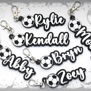 Mädchen Fußball Tasche Tag-Fußball Rucksack Anhänger-Fußball Team Geschenk Idee-Team Sport Taschenanhänger-Mädchen Fußball Mannschaft Rucksack Anhänger-Fußballcoach Geschenkanhänger