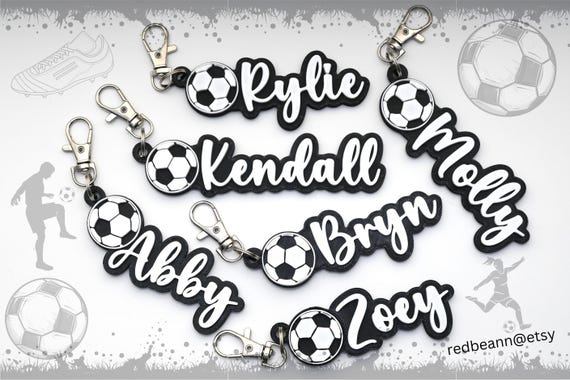 Personalized Girls Soccer bag name tag-Soccer keychain-Soccer team gift-Team Sports bag tag-Girls Soccer team bag pack tag-Soccer Coach gift