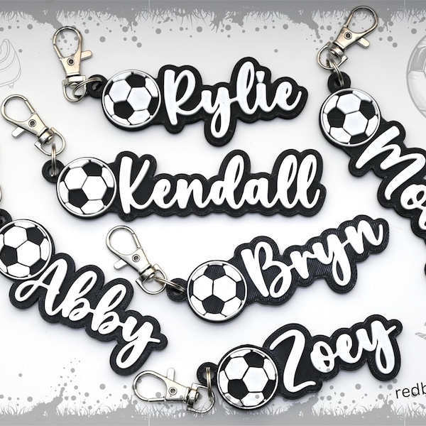 Personalized Girls Soccer bag name tag-Soccer keychain-Soccer team gift-Team Sports bag tag-Girls Soccer team bag pack tag-Soccer Coach gift