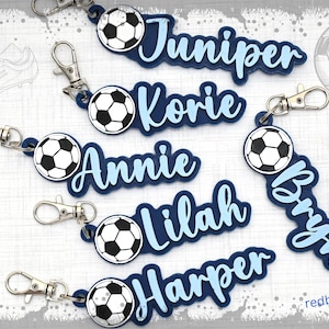 Étiquette nom cadeau équipe de football - étiquette de sac à dos de football garçons - Idée cadeau football - étiquette de sac de sport d'équipe - étiquette de sac d'équipe de football filles - cadeau entraîneur de football