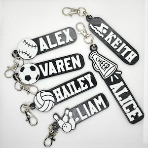 Personalisierte Fußball Tasche Namensschild-Volleyball Rucksack Anhänger-Fußball-Team Geschenk-Team Sport Taschenanhänger-Bowling Tür Geschenk-Sport Goodie Bag