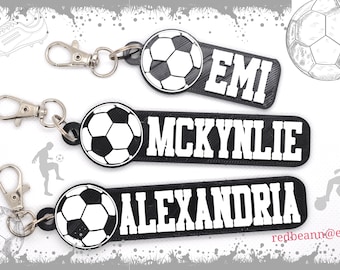 Soccer keychain-Soccer bag tag-Soccer team gift-Soccer party bag fillers-Soccer coach gift