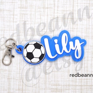 Fußball-Geschenk-Tasche-Namensschild-Jungen Fußball-Rucksack-Tag-Fußball-Team-Geschenk-Idee-Team-Sport-Taschen-Tag-Mädchen-Fußball-Team-Taschen-Tag-Fußball-Trainer-Geschenk