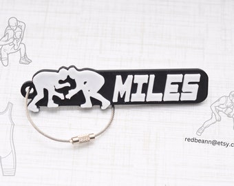 Wrestling bag name tag-Wrestling backpack tag-Wrestling team gift idea-Female Wrestling bag pack tag-Wrestling Coach gift tag-Wrestler Gift