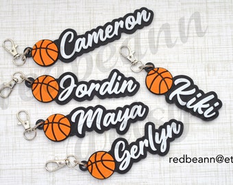Personalized Basketball Keychain: Custom 3D Printed Personalized Bag Tag,Custom Basketball,Personalized Basketball, Bag Tag Basketball