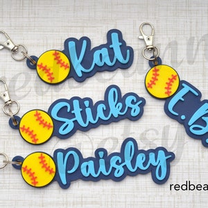 Softball bag tag-Softball team gift-Softball backpack tag-Team sport gift tag-Softball coach gift-personalized Softball -Sports goodie bag