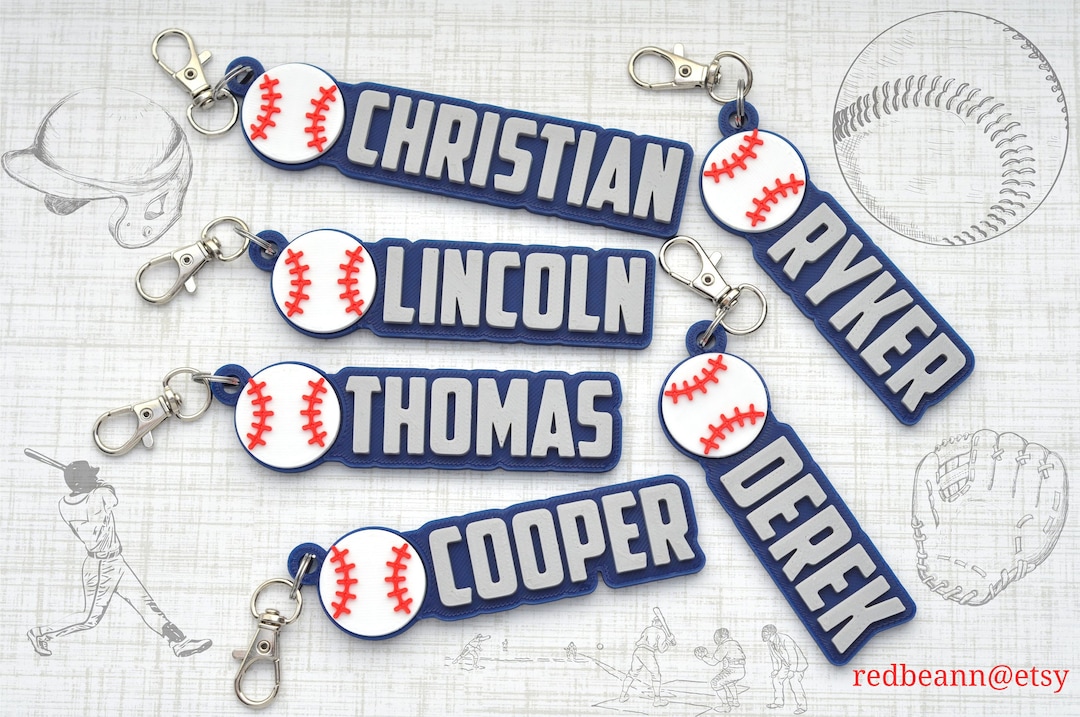 Personalized Baseball Keychain: Team Sport Bag Tag, Coach Gift - Etsy