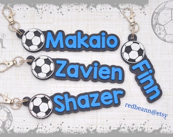 Boy Soccer bag tag-Soccer Keychain-Soccer team sport back tag-Soccer Coach Gift-Soccer party tag gift-Boys soccer-Girls Soccer mom tag