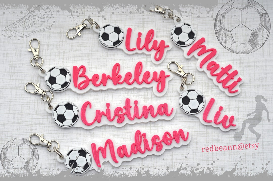 Girls Soccer Bag Name Tag-soccer Backpack Tag-soccer Team Gift Idea ...
