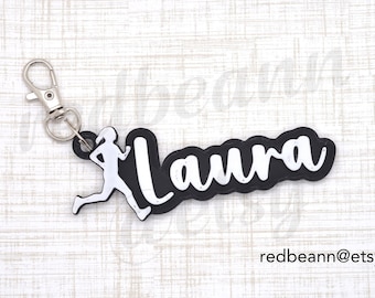 Cross Country bag name tag-Runner backpack tag-Cross Country team gift idea-Female runner bag pack tag-Cross Country Coach gift tag
