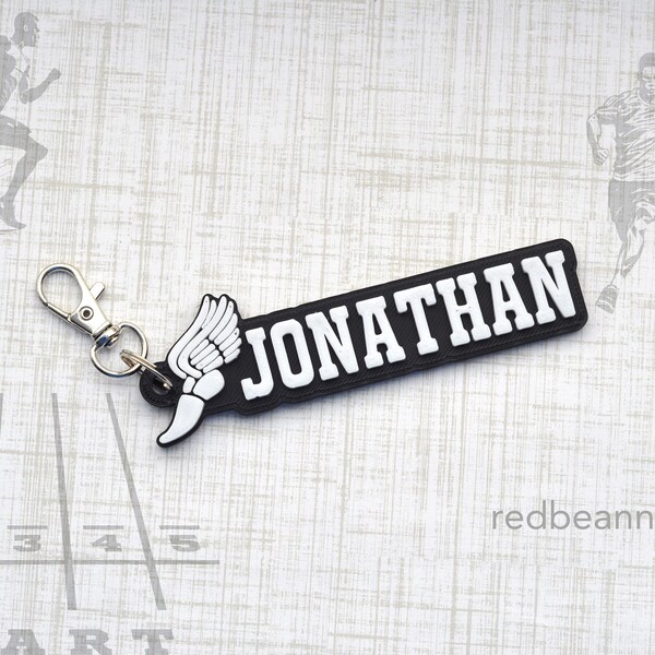 Personalized Track and Field bag name tag Keychain-Track and Field backpack tag-Track and Field team gift idea-Track and Field Coach gift