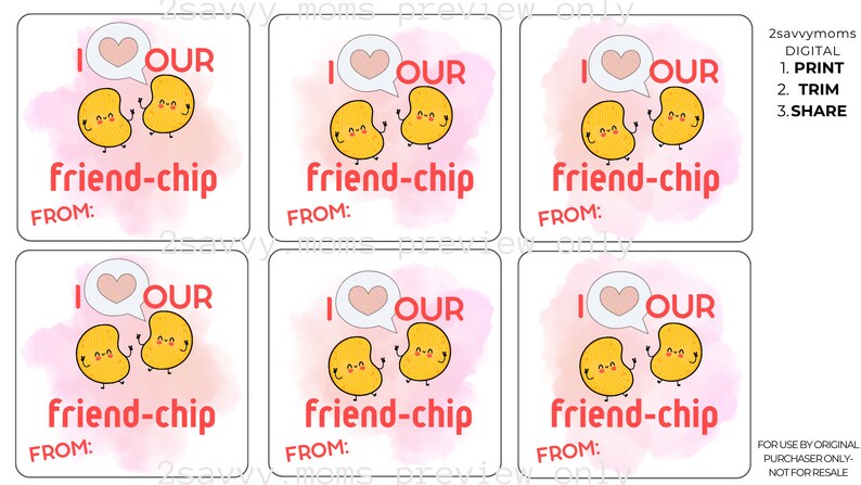 Friendchip Valentine Instant DIY Printable - Etsy